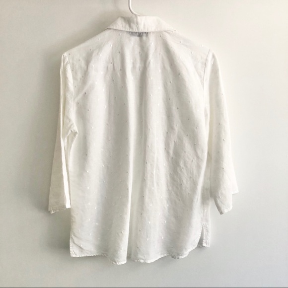 White button down linen blend shirt - Picture 2 of 5